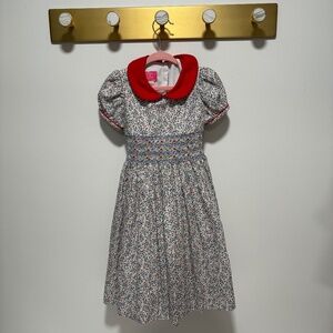 Claire and Charlie smocked, floral toddler dress
